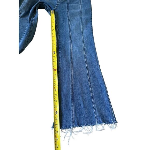 Free People Front Seam Flare Jeans size 29 Raw Hem Blue - Picture 4 of 10